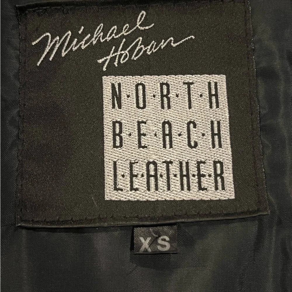Vintage Michael Hoban North Beach Leather Black Cropped Bomber Jacket size XS - Picture 10 of 14